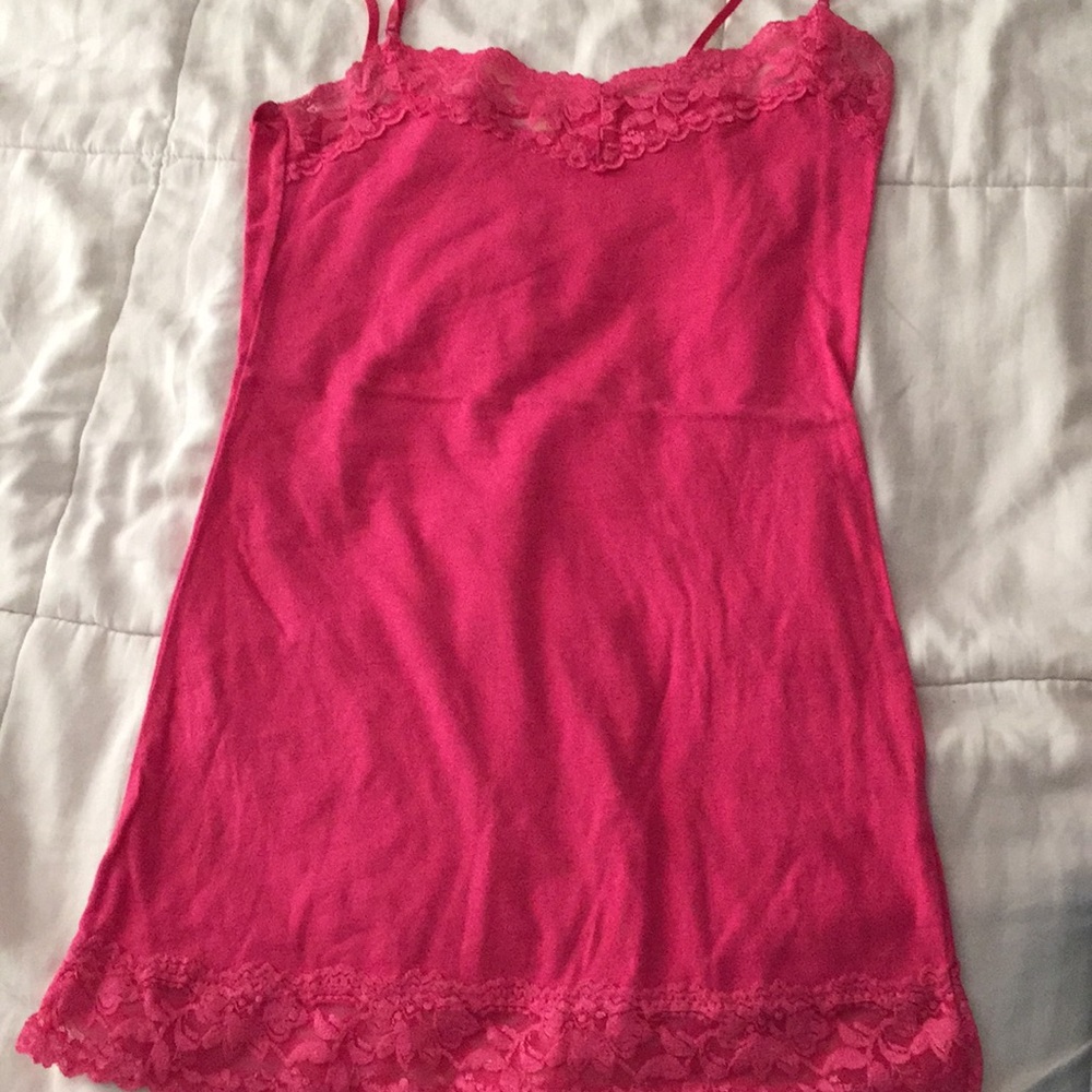 Pink spaghetti strap